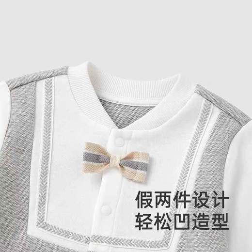 英氏婴儿衣服春秋长袖男宝连体衣25新款假两件爬服YRHAJ1R002A 商品图2
