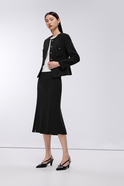 朗姿粗花呢短截上衣黑色LSJK00CCJ120B11 商品图1