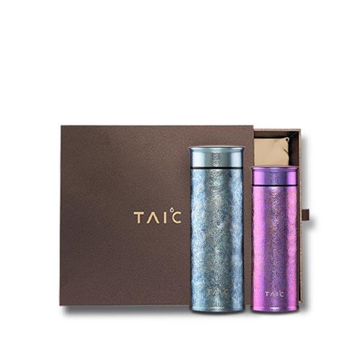 TAIC 太可情侣套装纯钛保温钛杯男女大容量茶杯钛杯子礼品水杯礼盒 商品图2
