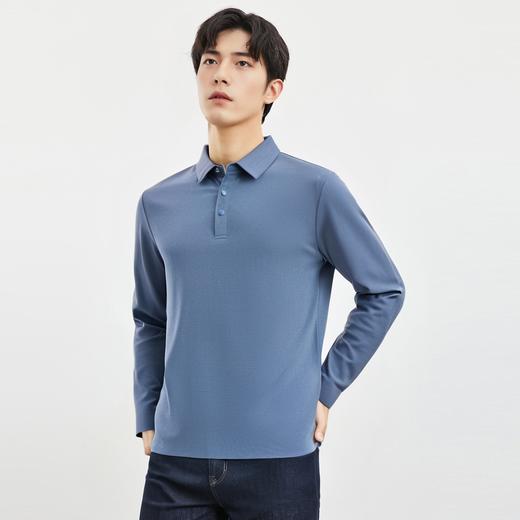 罗蒙男士秋冬保暖经典翻领Polo衫双面磨毛polo衫男长袖t恤男 商品图7