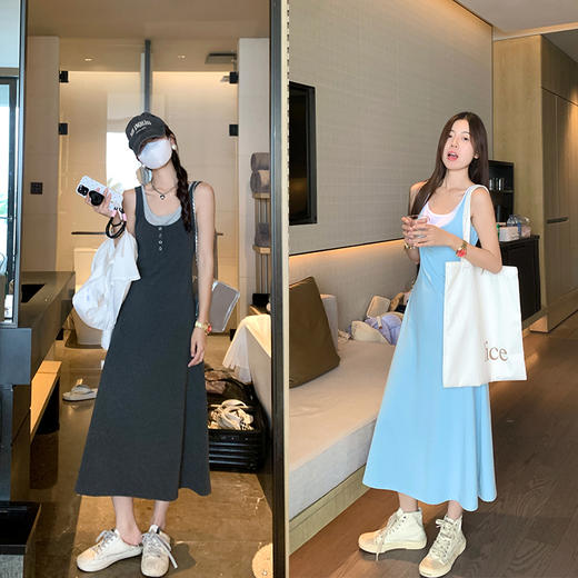 <曾小咸推荐> 假两件背心连衣裙 商品图0
