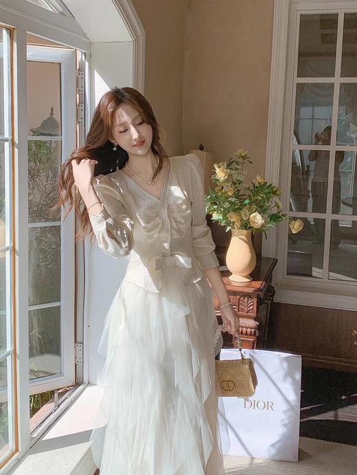 张心子【露台圆舞曲】温柔风不规则网纱半身裙 U2501032 商品图12