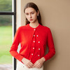 【棉质针织开衫】25年春季新品女士圆领针织开衫红色薄款小外套 商品缩略图3