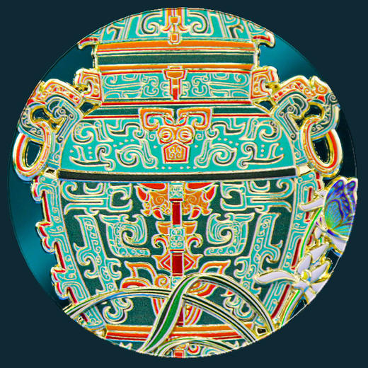 中国古代文物系列金属冰箱贴皿方罍磁力金属浮雕中国风 商品图3