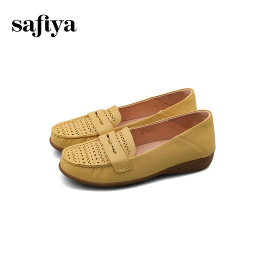 Safiya/索菲娅2025春百搭一脚蹬镂空软底浅口休闲坡跟单鞋 SFD1111127 商品图6