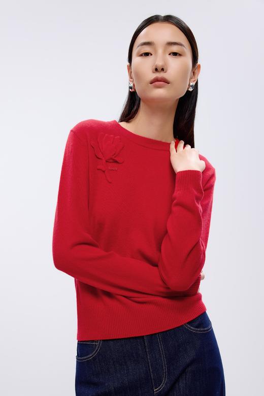 朗姿针织开衫大红色LCJK02KPR715R41 商品图6