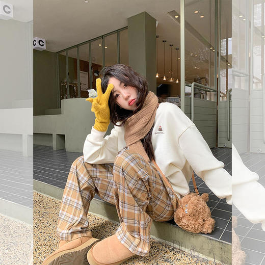 <曾小咸推荐>复古趣味印花加绒宽松卫衣 商品图9