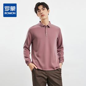 【桑蚕丝混纺】罗蒙春秋男士商务polo衫男长袖时尚舒适翻领百搭长袖t恤男