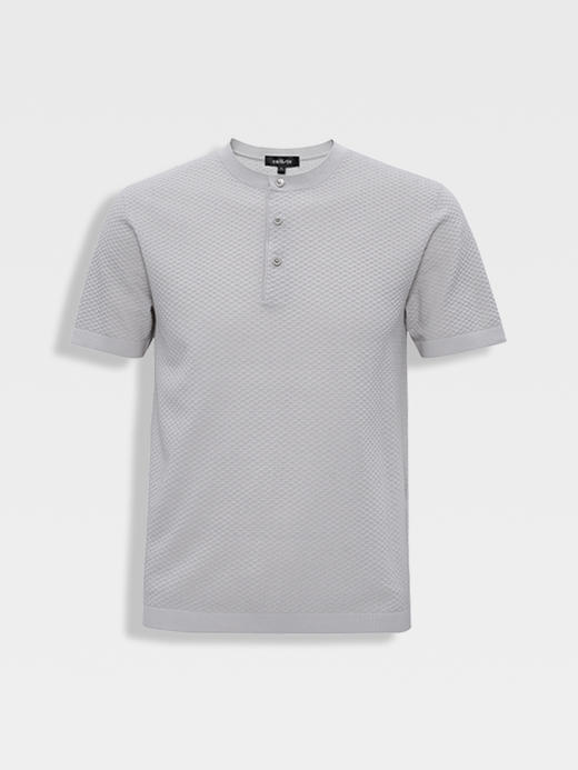 callisto米色亨利领泡泡凉感T恤 商品图0