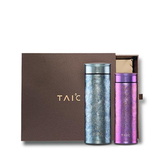 TAIC 太可情侣套装纯钛保温钛杯男女大容量茶杯钛杯子礼品水杯礼盒 商品图1