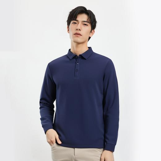 【福利款】罗蒙春秋男士仿丝光polo衫男长袖t恤男商务男士polo衫长袖 商品图3