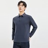 罗蒙男士秋冬保暖经典翻领Polo衫双面磨毛polo衫男长袖t恤男 商品缩略图3