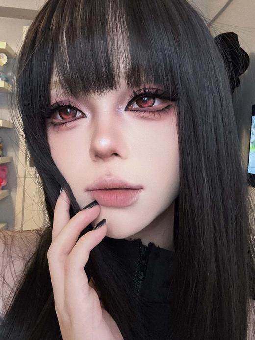 Hanawink 半年抛美瞳 哭哭奶酪红 直径14.5mm着色14.2mm 商品图5