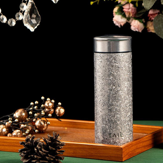 TAIC钛度纯钛保温杯带滤网高档泡茶银羽杯400ML 商品图8