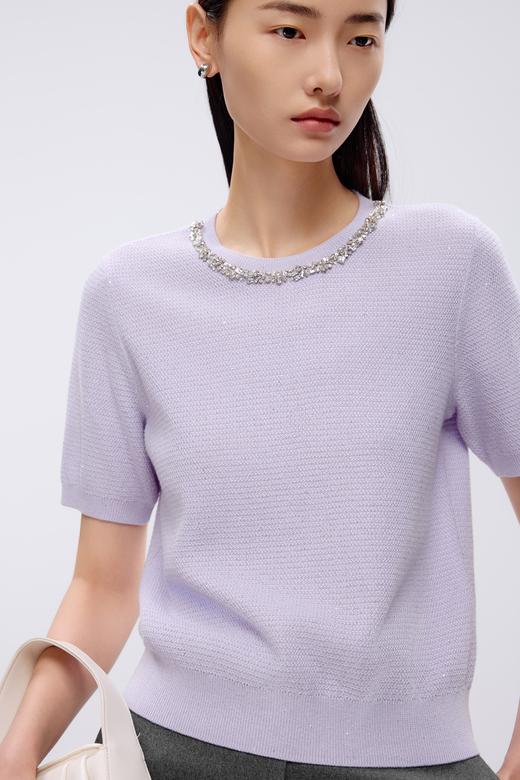 朗姿	针织套头衫淡紫色(薰衣草紫色) LSJK03KPR779L21 商品图1