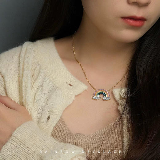 【情人节礼物】APM Monaco 彩虹云朵项链精致锁骨链 商品图2