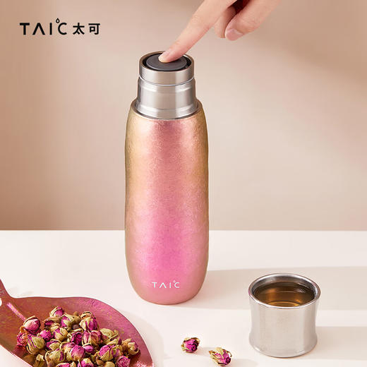TAIC太可纯钛保温杯焖茶杯钛杯高档茶水分离水杯带杯套礼物送礼 商品图9
