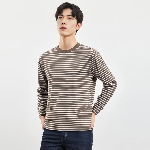 【桑蚕丝混纺】罗蒙春夏男装绣花胸标海魂衫t恤男长袖t恤男时尚男士t恤长袖男 商品图3