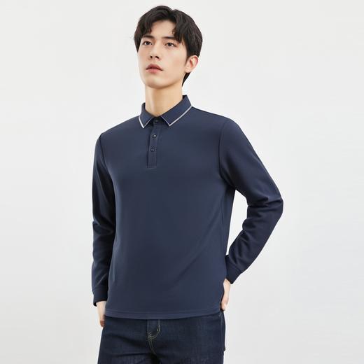 【双面含桑蚕丝】罗蒙男士春秋款经典polo衫男长袖t恤男polo衫男 商品图2