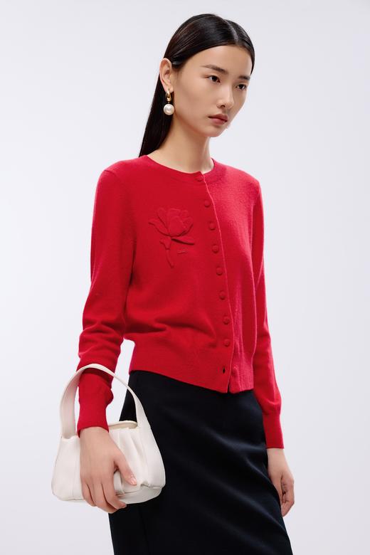 朗姿针织开衫大红色LCJK00KCD716R41 商品图2