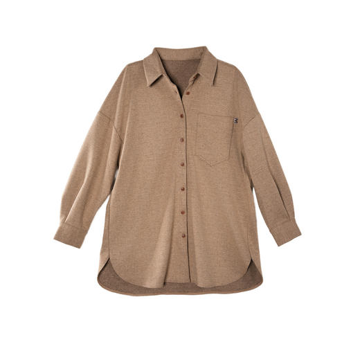 谜底大廓形衬衫长袖女2025春季新款气质中长款宽松衬衣258MC5505 商品图4