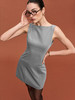 TR她热 瑞秋裙 灰色西装通勤无袖一字领收腰弹力辣妹显瘦连衣裙 商品缩略图1