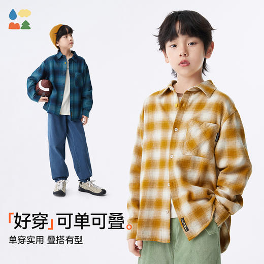 【复古格纹衬衫】森林棠25秋款儿童经典复古纯棉格子衬衫60522404 商品图2