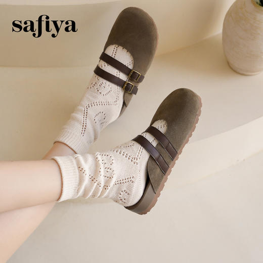 Safiya/索菲娅2025咖啡庄园复古软底休闲外穿舒适勃肯凉拖 SFD1110402 商品图3