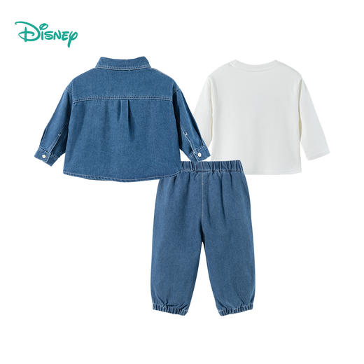 迪士尼【牛仔休闲风】25春季新款米奇印花外套内搭T恤束脚长裤三件套ZD3DT044 商品图8