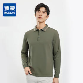 【7A抗菌】罗蒙春秋男装长袖POLO衫男士撞色领商务休闲打底长袖翻领男T恤