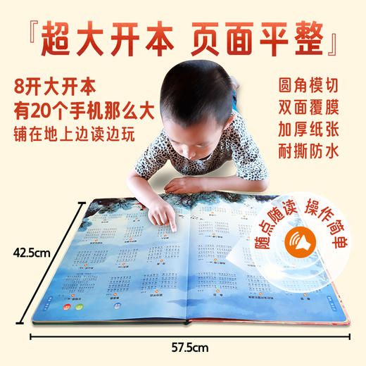 【反斗城专属】一点就会读的唐诗三百首精装注音版3-6岁儿童发声唐诗300首手指点读简单易懂超大开本地板书 商品图2