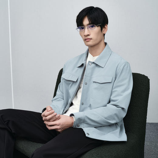 GXG男装 零压系列雾霾蓝翻领夹克 简约休闲好搭外套夹克 春季热卖GFX12101421 商品图2