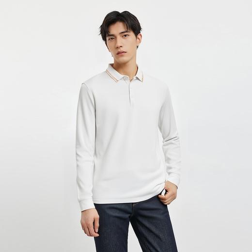 【7A抗菌】罗蒙春秋男装长袖POLO衫男士撞色领商务休闲打底长袖翻领男T恤 商品图3