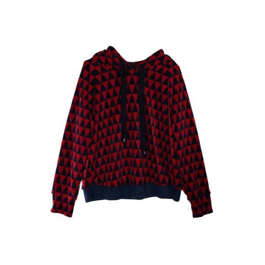 谜底格纹卫衣长袖女2025春季新款百搭休闲连帽短款上衣258MV5502 商品图4