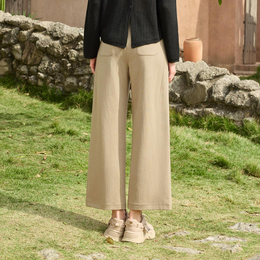 半身缘女裤 春季垂感显高显瘦松紧腰针织拖地裤251102U10302745 商品图4