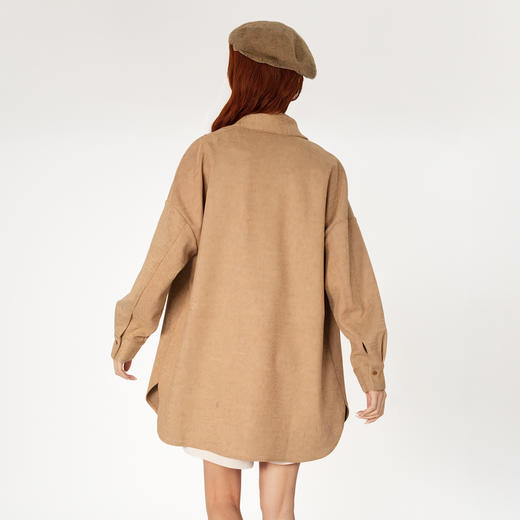 谜底大廓形衬衫长袖女2025春季新款气质中长款宽松衬衣258MC5505 商品图2