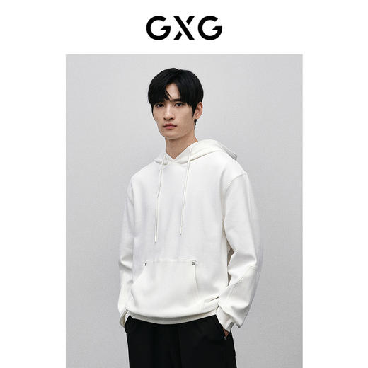 GXG男装 白色时尚连帽卫衣 春季热卖GFX13101841 商品图3