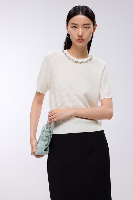 朗姿	针织套头衫白色 LSJK03KPR779W11 商品图2