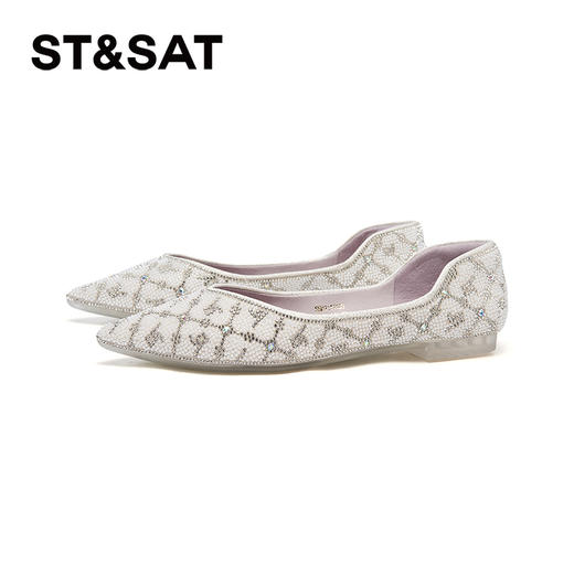 星期六珠光闪烁尖头舒适平底单鞋SSD1111103 商品图5