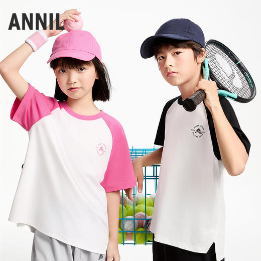 男女童圆领短袖T恤夏季新款安奈儿童装EM521037 商品图1