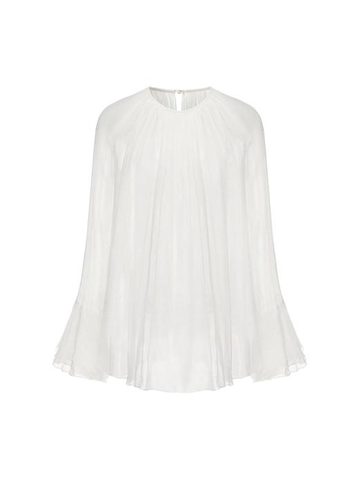 【空境】层次压褶设计透视桑蚕丝上衣 商品图4