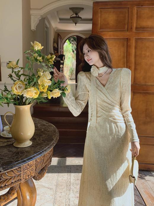 张心子【花期如梦】V领收腰仙气连衣裙 U2501033 商品图7