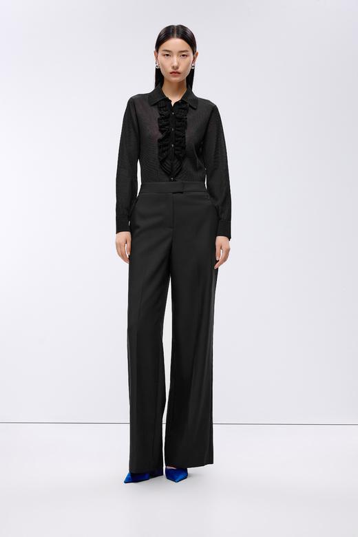 朗姿梭织裤子夜幕黑色LSJK01WPT107B01 商品图1