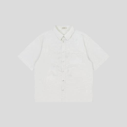 GOODBAI 花体太阳logo城市印花口袋翻领宽松短袖衬衫 商品图1