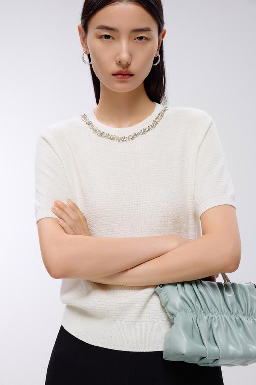 朗姿	针织套头衫白色 LSJK03KPR779W11 商品图6