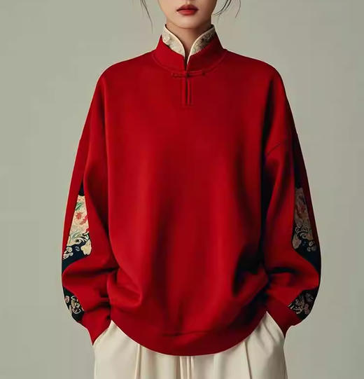 裁缝学苑AQ416新中式红色卫衣纸样女装国风拜年服上衣打版裁剪样板 商品图3