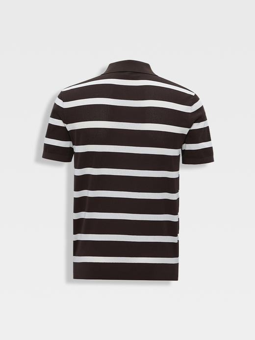 callisto松弛系列榛果棕燕子领海军条纹T恤 商品图1