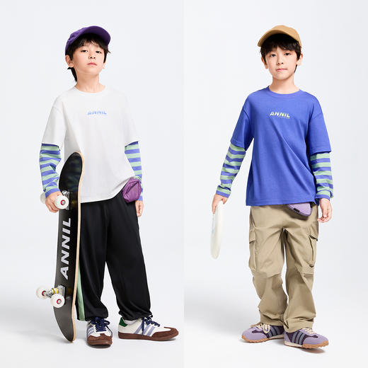 男童圆领液氨长袖T恤春季新款安奈儿童装实体店同款AB511523 商品图3