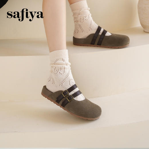 Safiya/索菲娅2025咖啡庄园复古软底休闲外穿舒适勃肯凉拖 SFD1110402 商品图4