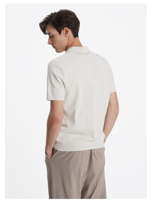 callisto糯米白透气棉混纺T恤 商品图4